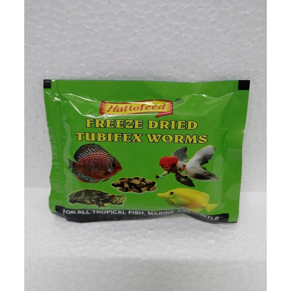 FREEZED DRIED TUBEX WORMS 10 GRMAS PACKET